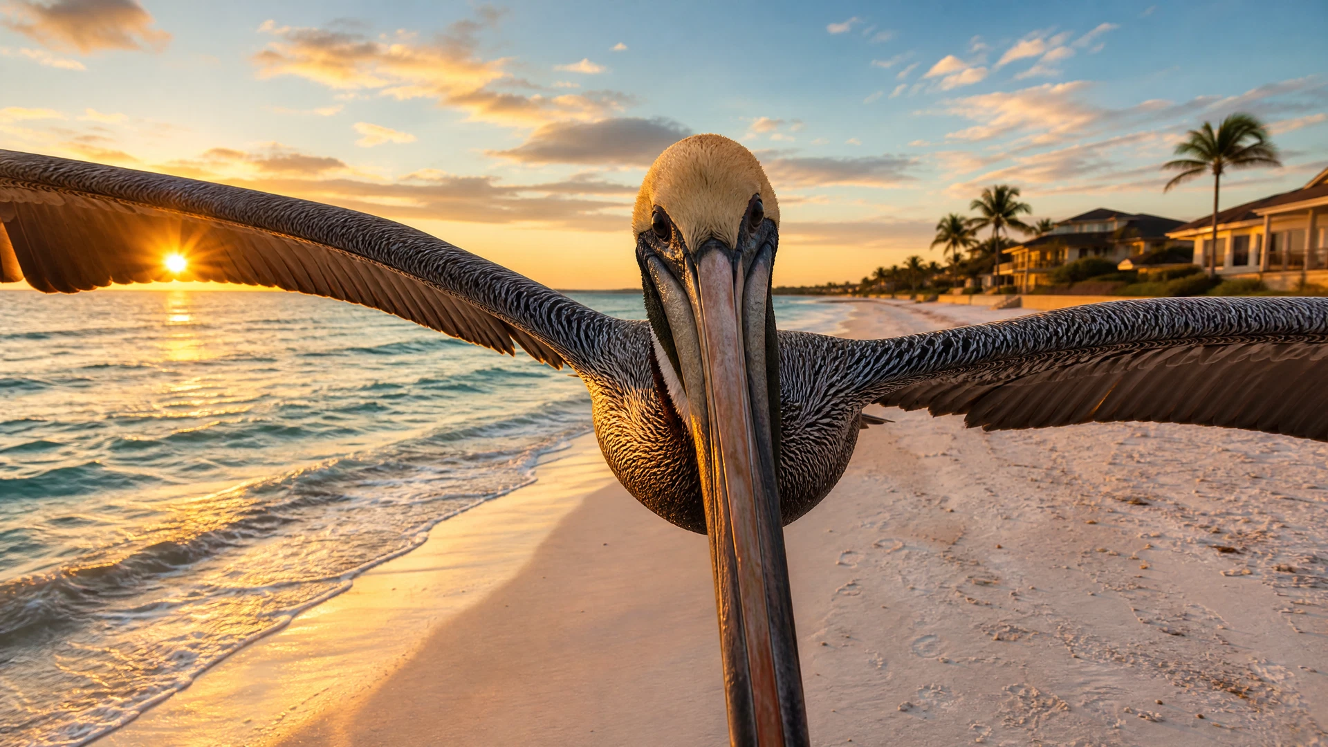 Naples beach at sunset